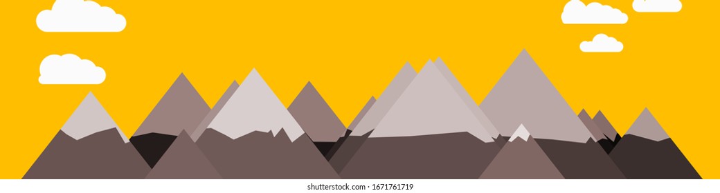 Abstract Random Placed Mountains Panorama Generative Art background illustration