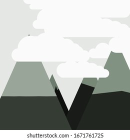 Resumen de Montañas colocadas al azar Panorama ilustración de fondo de arte generativo