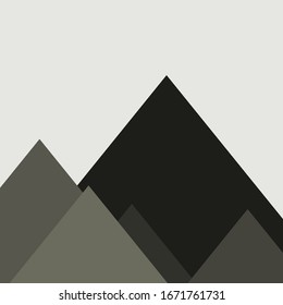 Resumen de Montañas colocadas al azar Panorama ilustración de fondo de arte generativo
