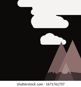 Abstract Random Placed Mountains Panorama Generative Art background illustration