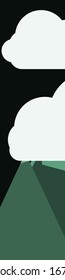 Resumen de Montañas colocadas al azar Panorama ilustración de fondo de arte generativo