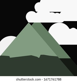 Abstract Random Placed Mountains Panorama Generative Art background illustration