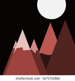 Abstract Random Placed Mountains Panorama Generative Art background illustration