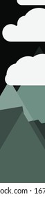 Abstract Random Placed Mountains Panorama Generative Art background illustration