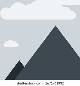 Resumen de Montañas colocadas al azar Panorama ilustración de fondo de arte generativo