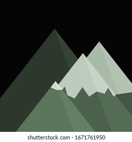 Resumen de Montañas colocadas al azar Panorama ilustración de fondo de arte generativo