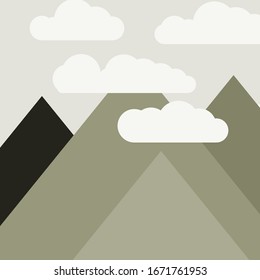 Abstract Random Placed Mountains Panorama Generative Art background illustration