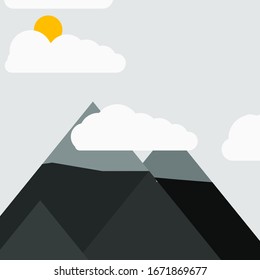 Resumen de Montañas colocadas al azar Panorama ilustración de fondo de arte generativo