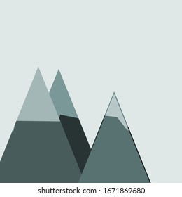 Abstract Random Placed Mountains Panorama Generative Art background illustration