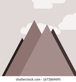 Abstract Random Placed Mountains Panorama Generative Art background illustration