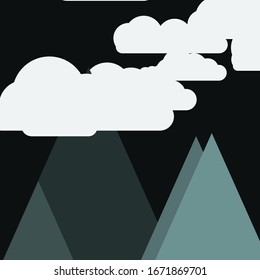 Resumen de Montañas colocadas al azar Panorama ilustración de fondo de arte generativo