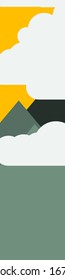 Resumen de Montañas colocadas al azar Panorama ilustración de fondo de arte generativo