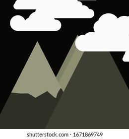 Resumen de Montañas colocadas al azar Panorama ilustración de fondo de arte generativo