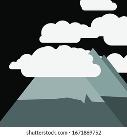 Resumen de Montañas colocadas al azar Panorama ilustración de fondo de arte generativo