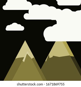 Abstract Random Placed Mountains Panorama Generative Art background illustration