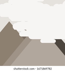 Abstract Random Placed Mountains Panorama Generative Art background illustration