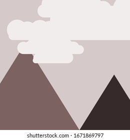 Abstract Random Placed Mountains Panorama Generative Art background illustration