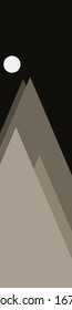 Resumen de Montañas colocadas al azar Panorama ilustración de fondo de arte generativo