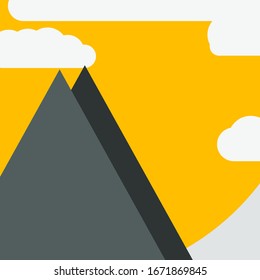 Abstract Random Placed Mountains Panorama Generative Art background illustration
