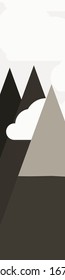Abstract Random Placed Mountains Panorama Generative Art background illustration