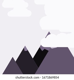 Abstract Random Placed Mountains Panorama Generative Art background illustration