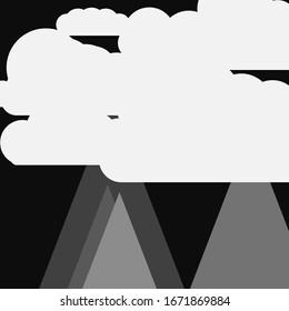 Resumen de Montañas colocadas al azar Panorama ilustración de fondo de arte generativo