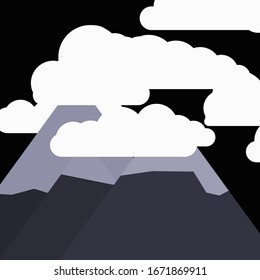 Abstract Random Placed Mountains Panorama Generative Art background illustration