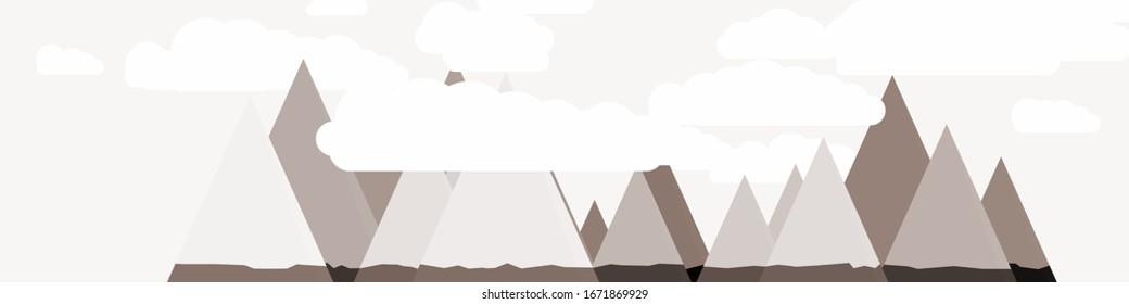 Resumen de Montañas colocadas al azar Panorama ilustración de fondo de arte generativo