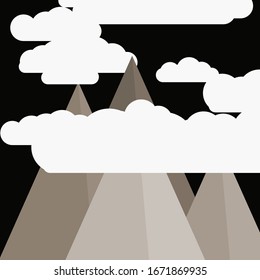 Abstract Random Placed Mountains Panorama Generative Art background illustration