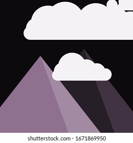 Resumen de Montañas colocadas al azar Panorama ilustración de fondo de arte generativo