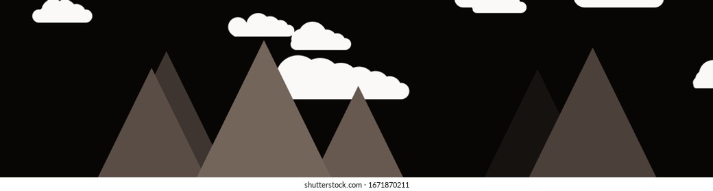 Resumen de Montañas colocadas al azar Panorama ilustración de fondo de arte generativo