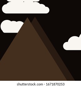 Resumen de Montañas colocadas al azar Panorama ilustración de fondo de arte generativo