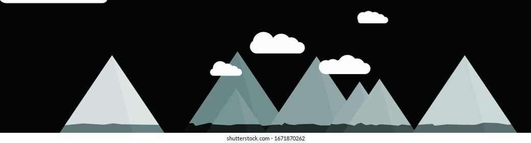 Resumen de Montañas colocadas al azar Panorama ilustración de fondo de arte generativo