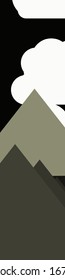 Resumen de Montañas colocadas al azar Panorama ilustración de fondo de arte generativo