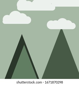 Resumen de Montañas colocadas al azar Panorama ilustración de fondo de arte generativo
