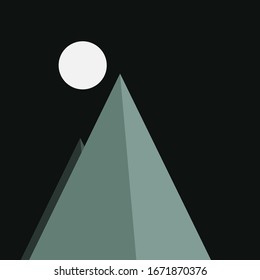Abstract Random Placed Mountains Panorama Generative Art background illustration