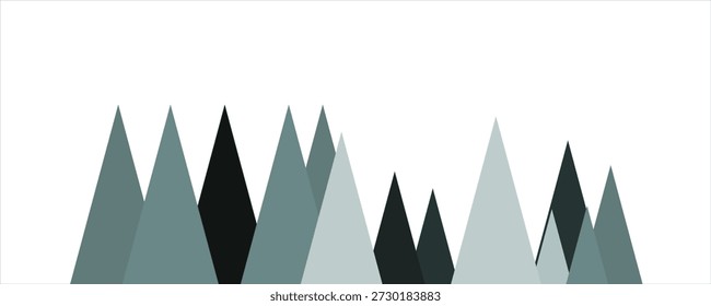 Resumo Montanhas colocadas aleatoriamente Panorama Ilustração de fundo da arte geradora