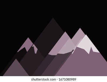 Abstract Random Placed Mountains Panorame Generative Art background illustration