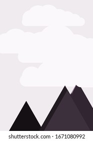 Resumen de las montañas colocadas al azar Panorame ilustración de fondo de arte generativo