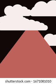 Resumen de las montañas colocadas al azar Panorame ilustración de fondo de arte generativo