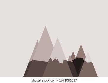 Abstract Random Placed Mountains Panorame Generative Art background illustration