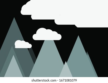Resumen de las montañas colocadas al azar Panorame ilustración de fondo de arte generativo