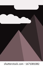 Abstract Random Placed Mountains Panorame Generative Art background illustration