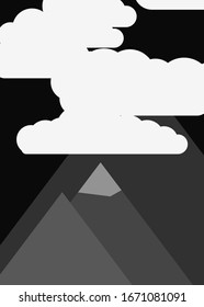 Resumen de las montañas colocadas al azar Panorame ilustración de fondo de arte generativo