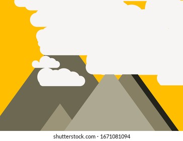 Abstract Random Placed Mountains Panorame Generative Art background illustration
