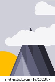 Resumen de las montañas colocadas al azar Panorame ilustración de fondo de arte generativo