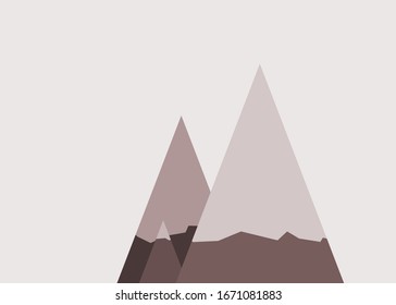 Abstract Random Placed Mountains Panorame Generative Art background illustration