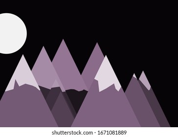 Abstract Random Placed Mountains Panorame Generative Art background illustration