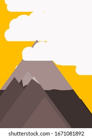 Abstract Random Placed Mountains Panorame Generative Art background illustration