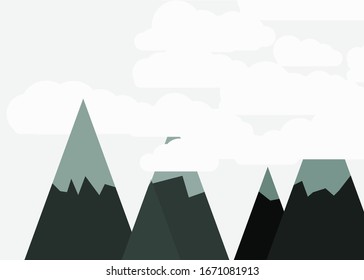 Abstrakter Random Platzierte Berge Panorame Generative Art Hintergrund